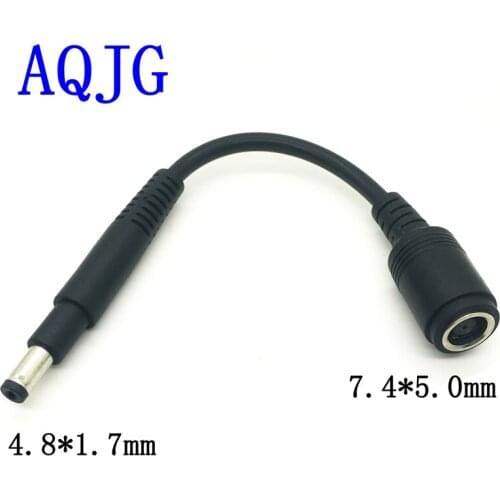 1pcs DC convertor connector dc power cable 7.4 female jack to 4.8 male plug bullet tip 7.4*5.0mm to 4.8*1.7mm for hp notebook