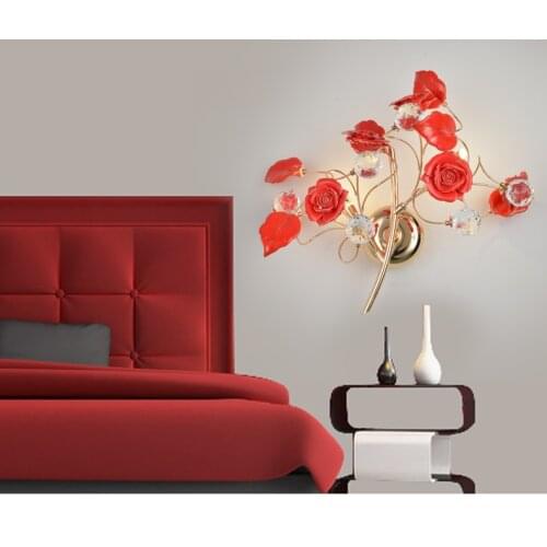 Postmodern creative ceramic wall lamp living room dining room bedroom villa personality art crystal decorative wall lamp