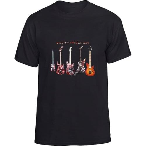 Lxmawang Va-n Ha-Len Guitar Unisex T-Shirts Black Tee Adult Short Sleeve Shirts for Men