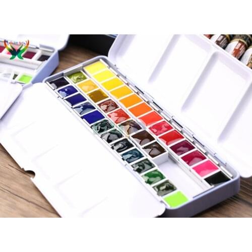 Mijello 1ml 34 colors Watercolor packaging iron box sub packaging watercolor Colorful/starry sky/pink iron box suit art supplies