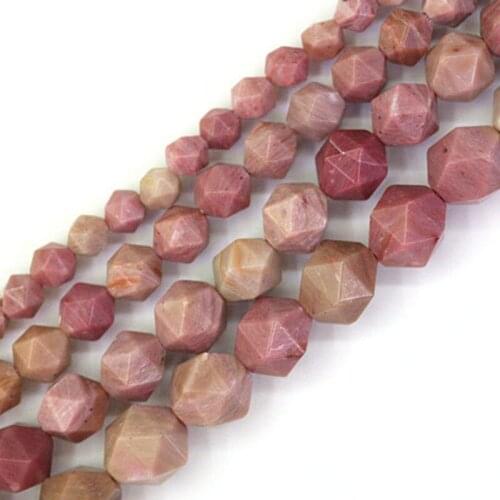 5-12mm Natural Faceted Pink Rhodonite Rhodochrosite Beads For Jewelry Making Beads Bracelets 15'' Needlework DIY Beads Trinket