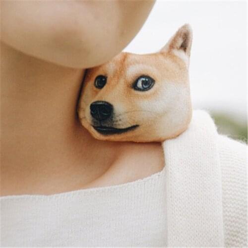 The new pet dog Brooch adorable animal stereo Womens cotton clothes pin costume jewelry creative cartoon plastron holiday gift