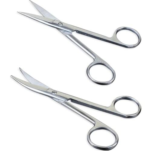 10cm 12.5cm 14cm 16cm Animal Veterinary Vet Medical Stainless Steel Surgical Scissors Straight curved Tip Scissors Farming Tools