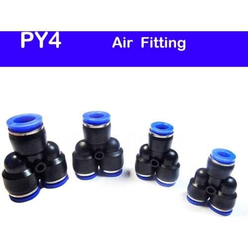 PY4 Free shipping 500Pcs PY4 Pneumatic 4mm to 4mm T Type One Touch Push In Quick Fittings