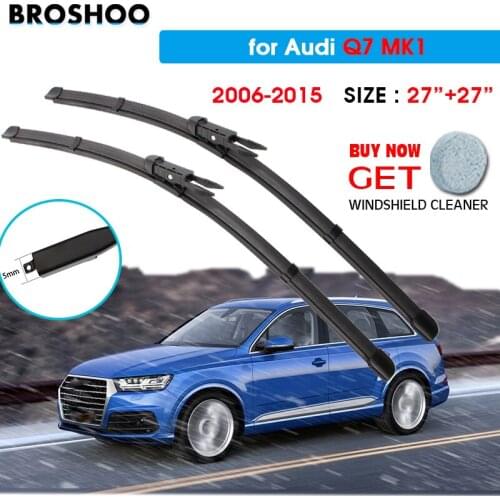 Car Wiper Blade For Audi Q7 MK1 27"+27" 2006-2015 Auto Windscreen Windshield Wipers Blades Window Wash Fit Pinch Tab Arm