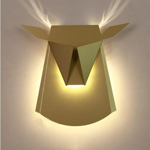 Nordic Modern Wall Lamp Deer Head Art Lamps for Bedroom Bedside Light Corridor Led Lamp Creative Wall Lamp Decorate Home Fixture