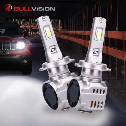 Bullvision Led H7 H8 H9 Led Long Range Headlight H4 Led Bulb H11 Lamps 9005 Hb3 9006 Hb4 25000LM Mini Canbus Led Headlight Car