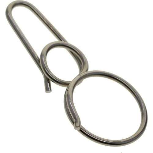 Handmade Unique creative Fine biker Large 304 stainless steel wire round clip U hook Carabiner Key ring Clasp Tool Keychain DIY