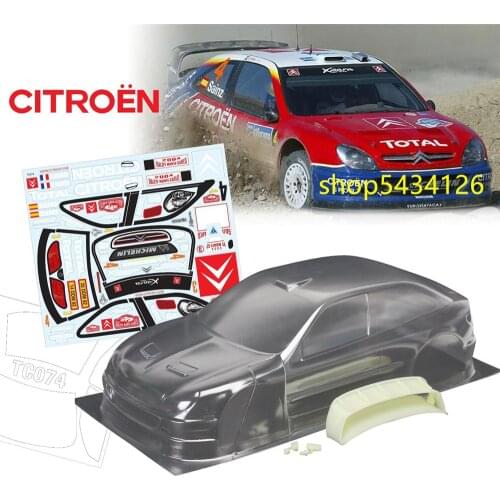 Xsara WRC Clear Body Car Shell 190mm + Colorful Stickers Decals + Tail Wing For 1/10 Scale Off Road Rally Car Model