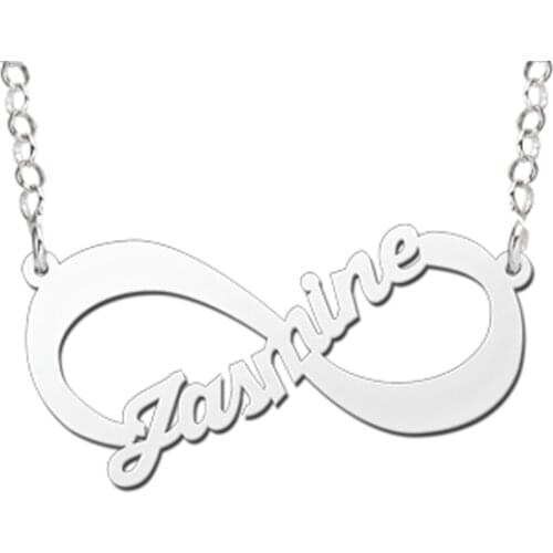 YiYaoFa 925 Silver Infinity Name Necklace & Pendant Valentines Day Personalization Birthday Gift Custom Sterling Silver Jewelry