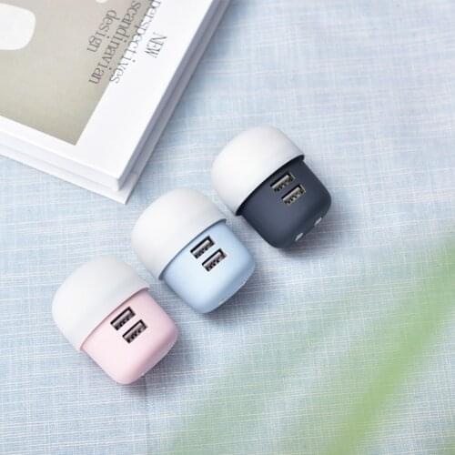 Mushroom 2 USB Charger Mobile Phone Dual USB Charger Wall Charger For iPhone Samsung Xiaomi 2.4A Max Charger