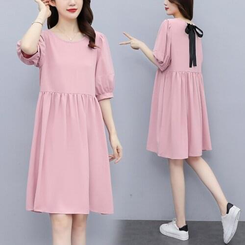 Womens Loose Summer Plus Size M-4XL Dress XXXL 3XL XXXXL Casual Blouses Blusas Holiday Beach Dresses Clothes For Fat 90KG Woman