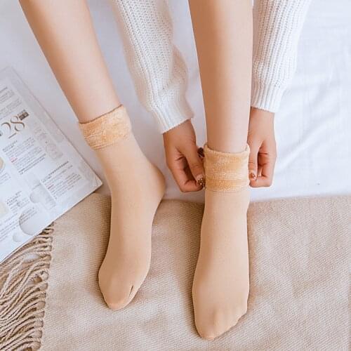 Women Warm Socks Wool Cashmere Thicken Thermal Winter Socks Thermal Moistureproof Women Floor Home Socks