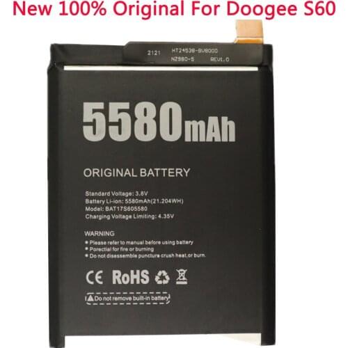 100% New Original for DOOGEE S60 BAT17M15580&BAT17S605580 Replacement 5580mAh Parts backup battery for DOOGEE S60 Smart Phone