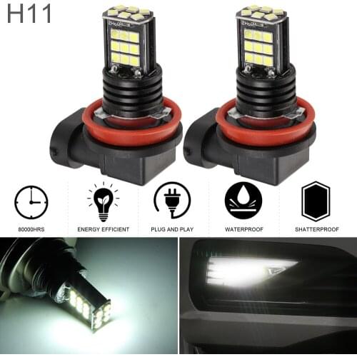 2pcs 6000K 2400LM H4 H8 H9 H11 H7 H16 9005 HB3 9006 HB4 5202 Automotive Fog Lamp Bulb Waterproof 3030SMD 3x8 LED Car Signal Lamp