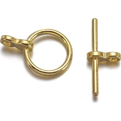 20sets Gold Color Metal Fastener Toggle Clasp Chain Ends Buckle Connectors For Jewelry Making DIY Bracelet Necklace Accessories