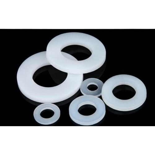 30pcs M5 M6 White Plastic Nylon Washer Plated Flat Spacer Seals Gasket Ring Plastic Washers