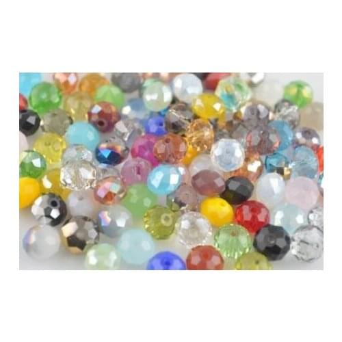 4mm 1000pcs/lot loose strand Mixed white black Faceted Rondelle Glass Crystal Beads curtains Bracelet jewelry DIY accessory xg34