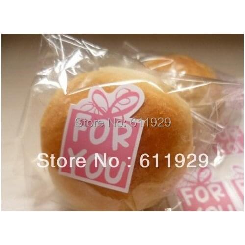 500pcs/lot free shipping"For You" Pink gift box decoration sealing stickers, gift packaging promotion stickers/baking stickers