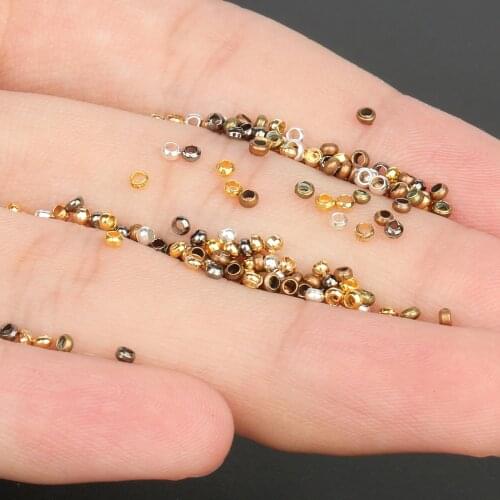 500pcs Gold Silver Color Ball Crimps End Beads 2-3mm Stopper Spacer Components Beads For Jewelry Making Findings DIY Accessories