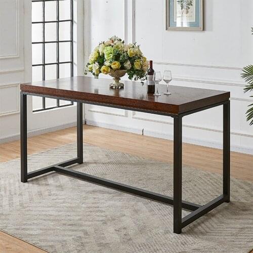 American style solid wood dining table and chair combination long table dining room iron table dining table small family living