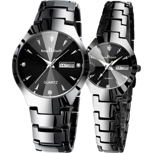 Lover Watches Fashion Week Calendar Quartz Wrist Watch For Two Lovers Luxury Business Mens Watch For Women Watches Gift Couple