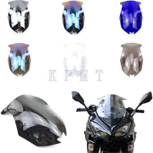 Motorcycle Double Bubble Windshield WindScreen Screen For 2017 2018 2019 Kawasaki Ninja 1000 Z1000 Z 1000 SX Z1000SX Smoke