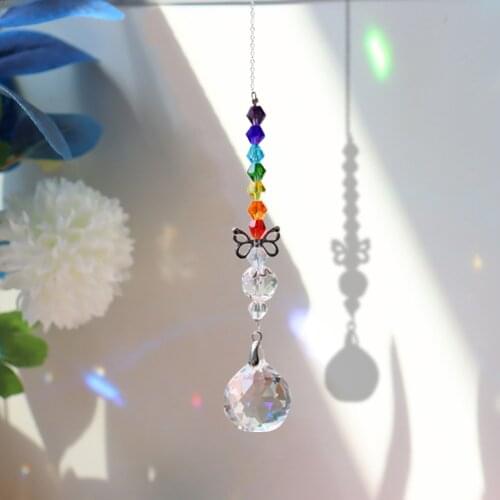 Chakra Crystal Sun Catchers Chandelier Crystals Ball Prism Pendant Rainbow Maker Hanging Chakra Cascade