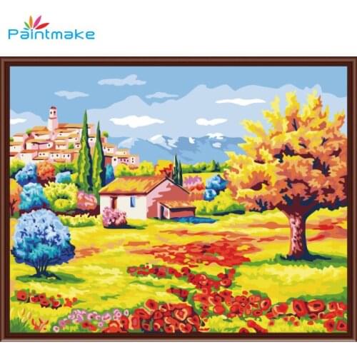 Paintmake Landscape DIY Paint By Numbers Flowers Oil Painting On Canvas Home Decoration Painting Wall Art Picture For Kids Adult
