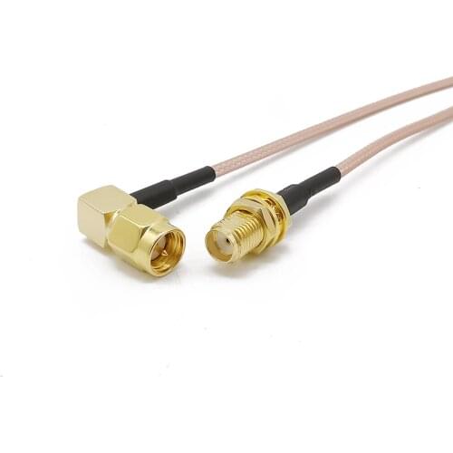SMA Cable SMA Bulkhead Female to SMA Male Right Angle Coaxial Cable 3G 4G WIFI GSM DVB-T DAB+ RG316 30cm 12inch for Car Radio