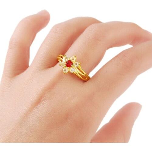 New Arrival Gold Color Ring Bijoux 9mm Width Pave Setting CZ Flower Ring For Women Trendy Crystal Jewelry Wholesale Gift