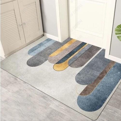 Stripe Entrance Doormat Modern Non-slip Kichen Carpets Mat Area Rugs Water Absorption Bath Mats Living Room Carpet Floor Mats