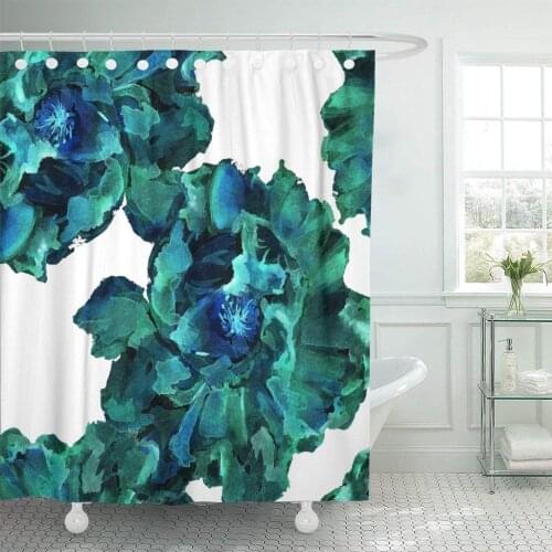 Colorful Floral Watercolor Bright from Picturesque Tropical Flowers Painterly Shower Curtain Waterproof Polyester Fabric 72 x 78