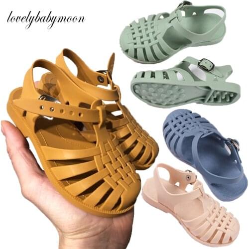 Summer Children Sandals Baby Girls Toddler Soft Non-slip Princess Shoes Kids Candy Jelly Beach Shoes Boys Casual Roman Slippers