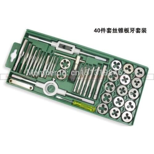 M3~M12 metric tap die set tools, professional metric dies thread tap tool set, 40 pcs kit, factory price