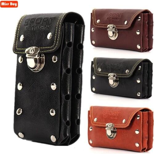 Multifunction Rivet Waterproof PU Leather Man mobile phone bag for iPhone 12 Pro max for Xiaomi mi 11 Pro For Samsung For Huawei