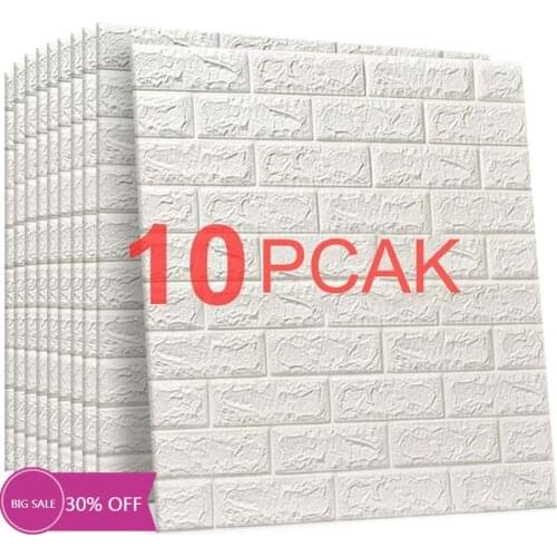 Novelty Wall Stickers Pe Foam Self-Adhesive Wall Panel White 3D Brick Pattern Wall Sticker Wallpaper Living Room Decoration