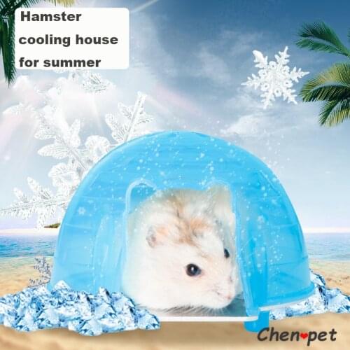 Hamster Cooling Sleeping House for Summer Small Pet Nest with Cool Stainless Steel Mat Chinchillas Supplies
