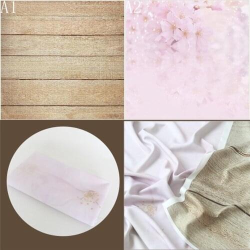 Pastel Pink Newborn Girl Wood Floor Backdrop Stretch Fabric Posing Beanbag Fabric Spring Floral Background Wooden Flooring Prop