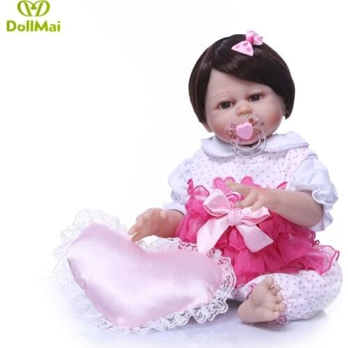 Bebe Boneca Reborn 19 inch 46cm full Silicone Vinyl body baby Dolls Reborn realistic Fashion Doll gift toys