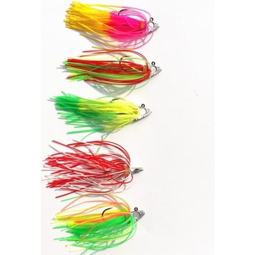 New Trulinoya 5 Pieces/lot Rubber Jig Head Fishing Lure Spinner Bait 35g7g Bass Jigs Spinnerbaits Fishing Tackle