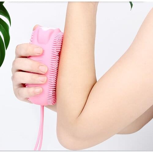 Silicone Bath Body Brush Double-Sided Soft Deep Cleaning Bubble Shower Brush Fast Foaming Bear Full Body Spa Baby Shower Brush