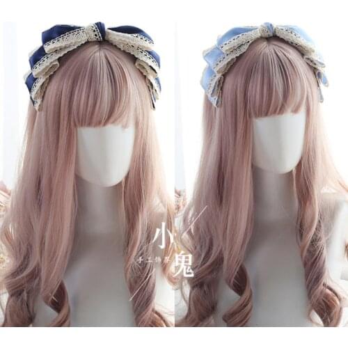Japanese Lace KC Elegant Bow Hair Cosplay Lolita Bow Headband A331