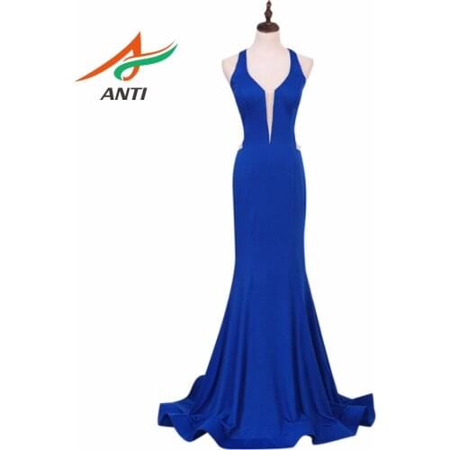 ANTI Fashion Sexy Long Mermaid Evening Dress 2019 New Arrival Formal Dresses Beaded Crystals Plus Size Sweet 16 Years Party Prom