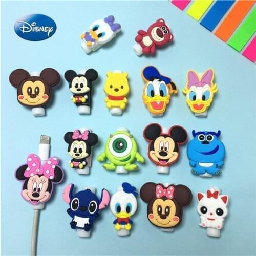 100pcs Disney USB Cable Protector Data Line Cord Protector Protective Case Cable Winder Cover For iPhone Android Charging Cable