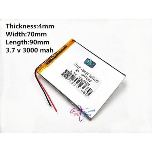 3.7v 407090 3000mah Liter energy battery V712 quad-core dual-core battery 7-inch tablet computer battery blue morning V13