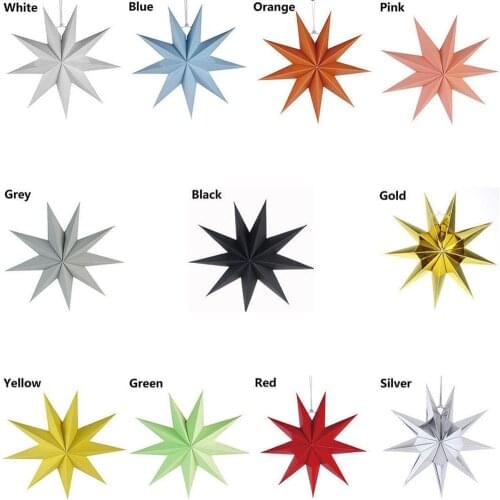 Nine Angles Paper Hanging Star Lampshade Home Bar Ornament Christmas Decor Birthday Wedding Party Home DIY Decoration Streamers