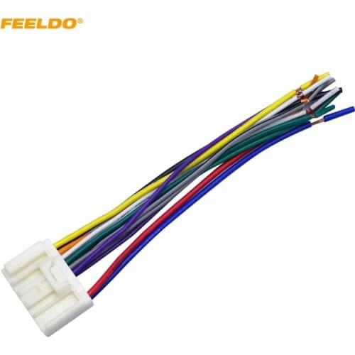 FEELDO 1PC Car Radio Audio CD Power Wire Harness Adapter For Mitsubishi Lancer/Outlander/Mirage Toyota Crown/ Land Cruiser/Prado