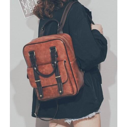 AIMIYOUNG Women Leather Backpacks School Bags For Teenagers Girls Daily Backpacks Bagpack Mochila Feminina Escolar