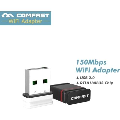 20pcs 150Mbps Wireless USB wifi Dongle Adapter 802.11N/G/B Antenna Wirless Network Lan Card 802.11a/g/n Comfast CF-WU810N wi fi